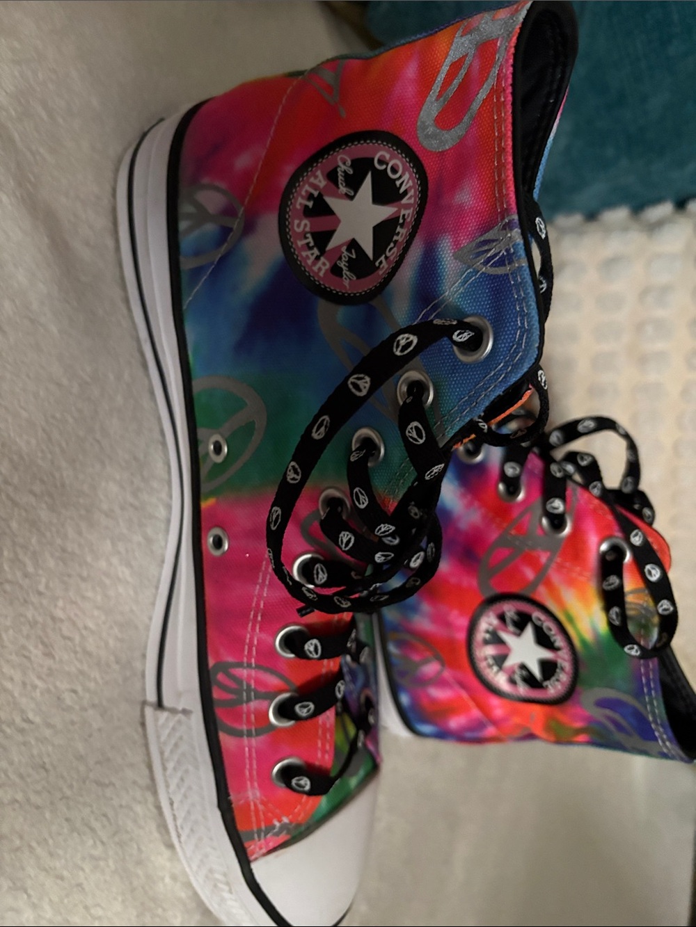 Converse High Top Sneakers - Tie-Dye Pink Blue Green